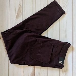 American Eagle Maroon Stretchy Skinny Jeans Size12